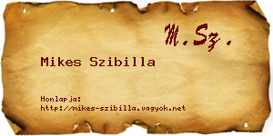 Mikes Szibilla névjegykártya